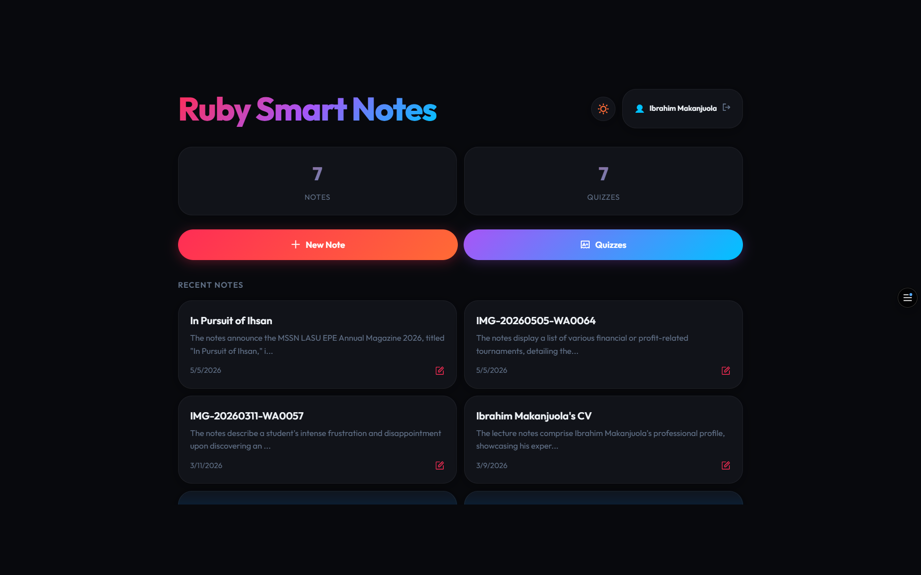 Ruby Smart Notes